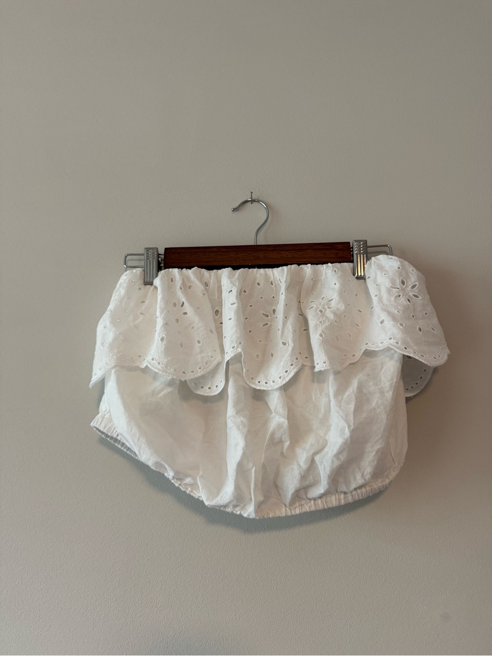 White Eyelet Ruffle Women’s Tube Top